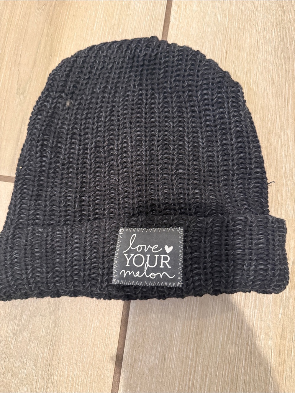 Love Your Melon Black Ribbed Knit Cuffed Beanie
